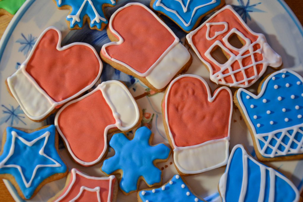 Decorated Christmas cookies sugar icing