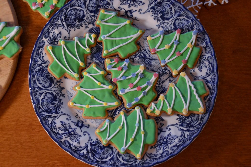 Decorated Christmas cookies sugar icing