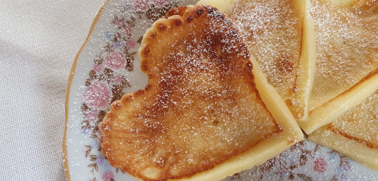 Heart Shaped Breakfast Pancakes for Valentine's Day