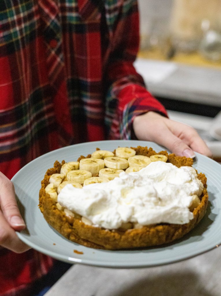 Banoffee arba nekeptas karamelinis bananinis pyragas